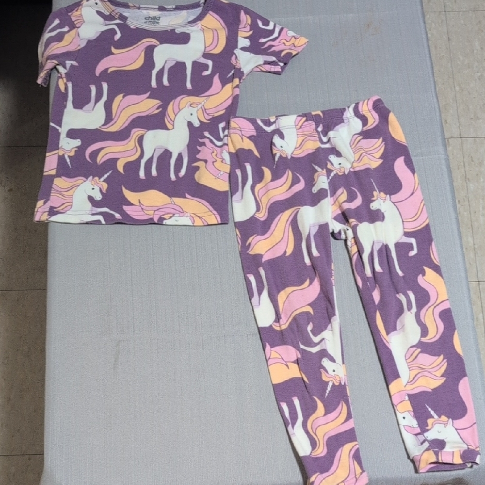 Carter's Purple and Pink Pajama Set with Unicorn Print